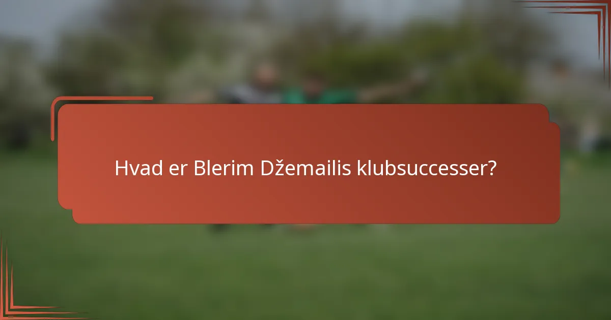 Hvad er Blerim Džemailis klubsuccesser?