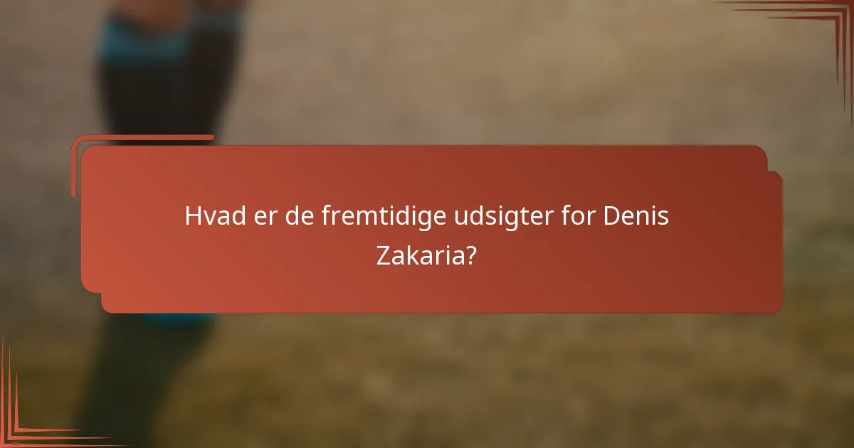 Hvad er de fremtidige udsigter for Denis Zakaria?