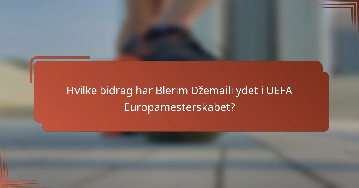Hvilke bidrag har Blerim Džemaili ydet i UEFA Europamesterskabet?