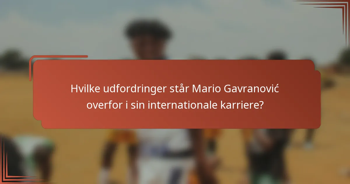 Hvilke udfordringer står Mario Gavranović overfor i sin internationale karriere?