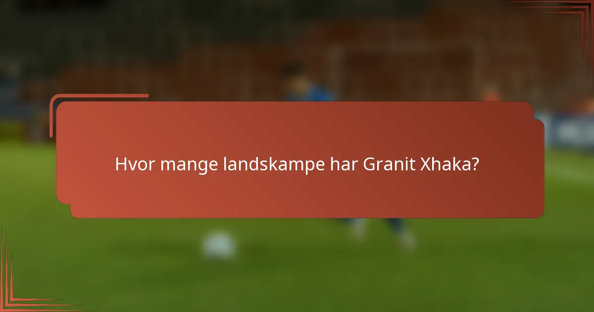 Hvor mange landskampe har Granit Xhaka?